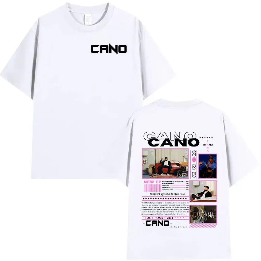 Rapper Cano Triana Tour 2025 New T Shirts Men Hip Hop Fashion Cotton short sleeve T-Shirt Unisex Retro harajuku Tees Streetwear