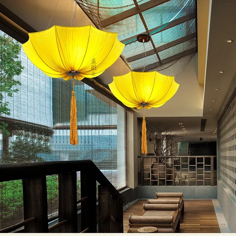 Chinese cloth classical imitation cloth umbrella pendant lamp lantern Restaurant balcony aisle Club Creative ZS136