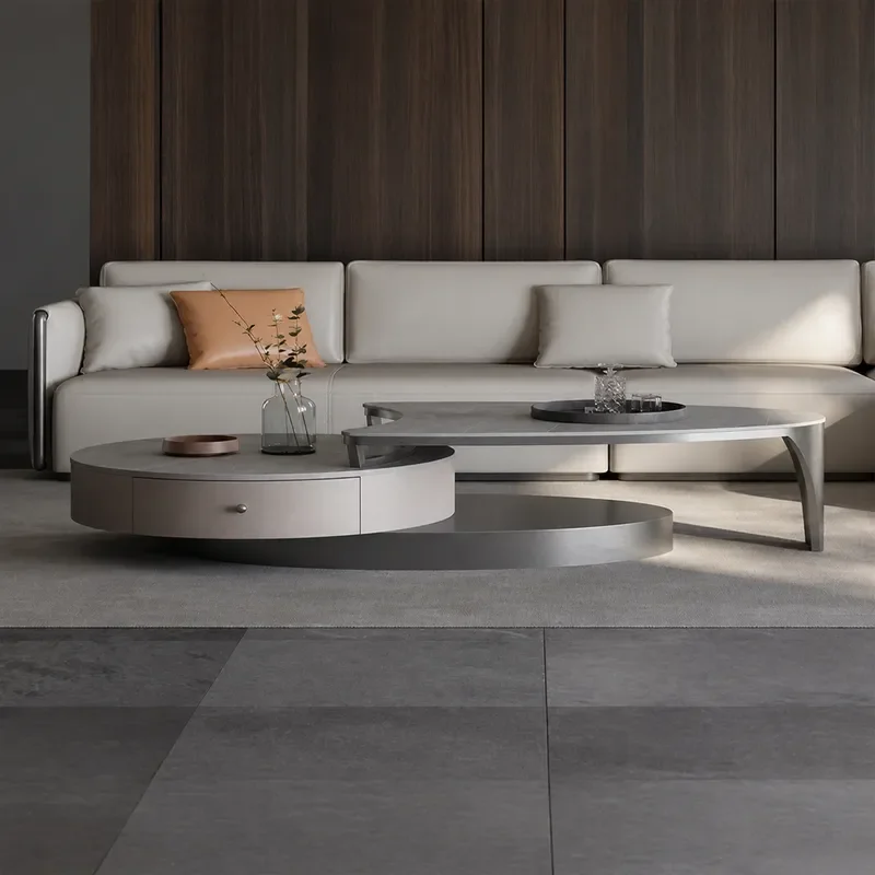 Modern Sintered Stone Coffee Table Living Room Small Apartment Minimalist High End Creative Irregular Shape Center Table
