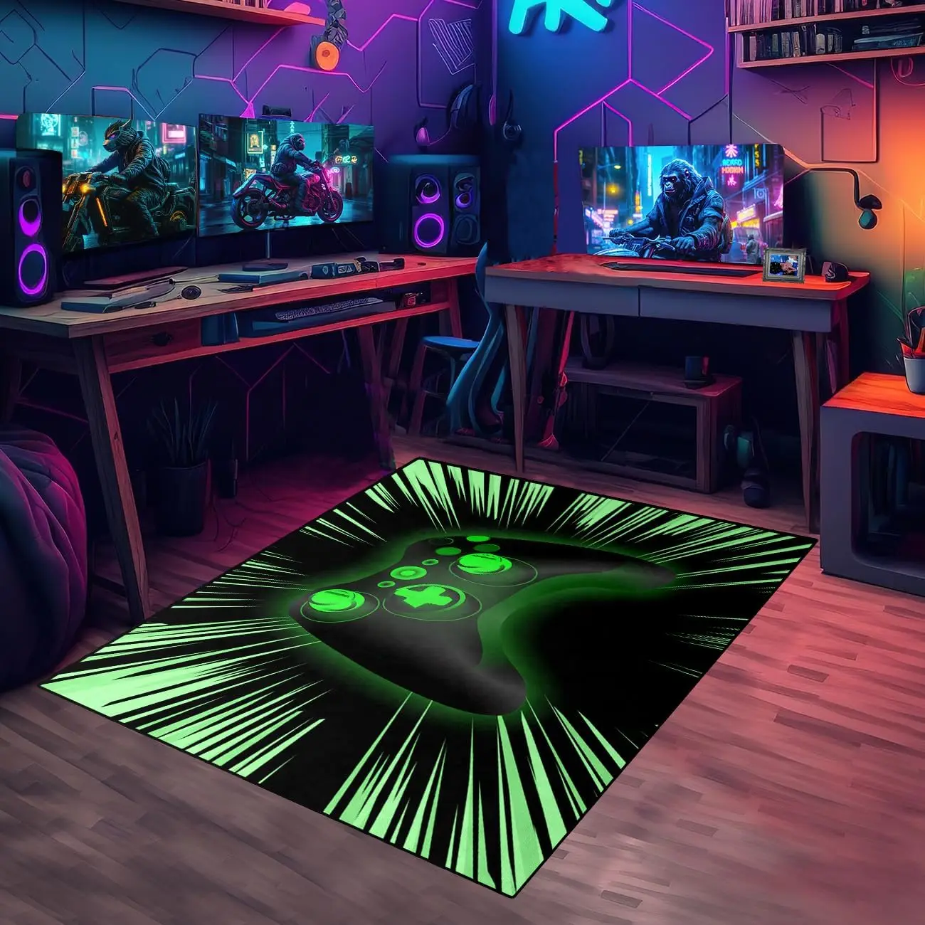 سجاد ألعاب مع وحدة تحكم وتصميم لوحة ألعاب، سجادة ألعاب غير قابلة للانزلاق لغرفة نوم الأولاد وسجادات ديكور المنزل