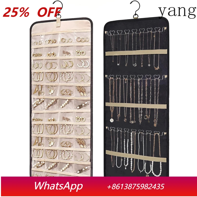 

LHH Oxford Cloth Double Sided Hanging Jewelry Storage Necklace Earrings Necklace Bracelet Ring Storage