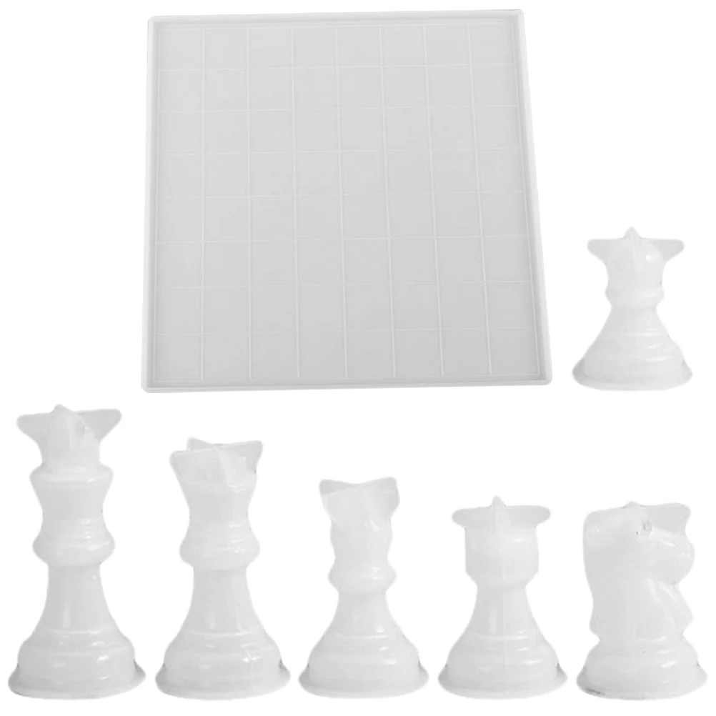 

Chess Mold Silicone Kit DIY Molds Epoxy Resin Casting White Accessory H Reusable Flexible Chess Piece Mold Kit Perfect