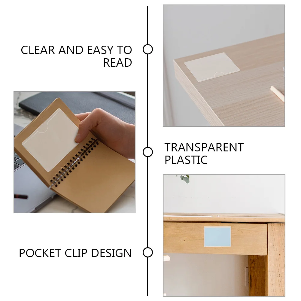 

12Pcs Transparent Self Adhesive Card Pouches Label Holders for Organizing Cards Shipping Boxes Warehouse Use Card Sticker Cover