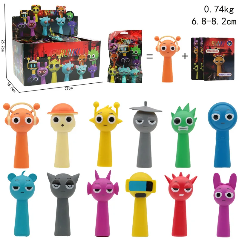 Sprunki Incredibox Sprunki Mystery Bag Oren Wenda Jevin Action Figure Set Pvc Model Toys Anime Cute Figurine For Kids Gifts