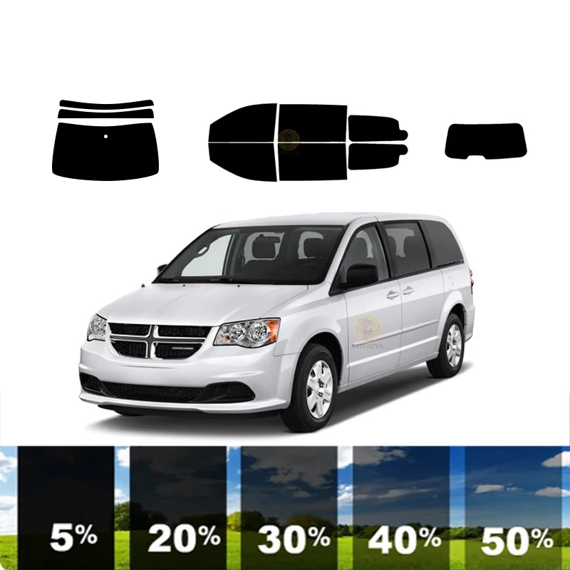 precut Removable Window Tint Film For Car 100% UVR 5%-35%VLT Heat Insulation Carbon ﻿For DODGE GRAND CARAVAN MINI VAN 2008-2020