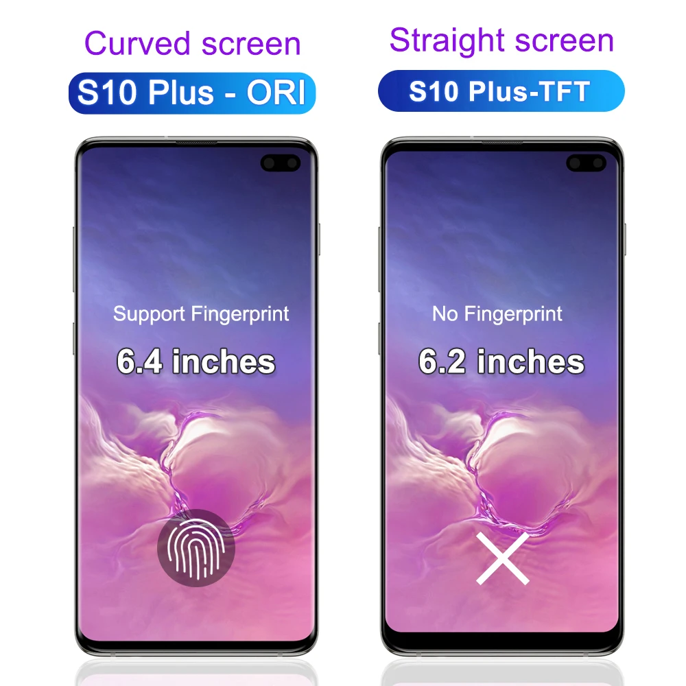 AMOLED display s10 plus screen replacement, ORI For Samsung S10 Plus G975F G975F/DS LCD Display Touch Screen Digitizer Assembly