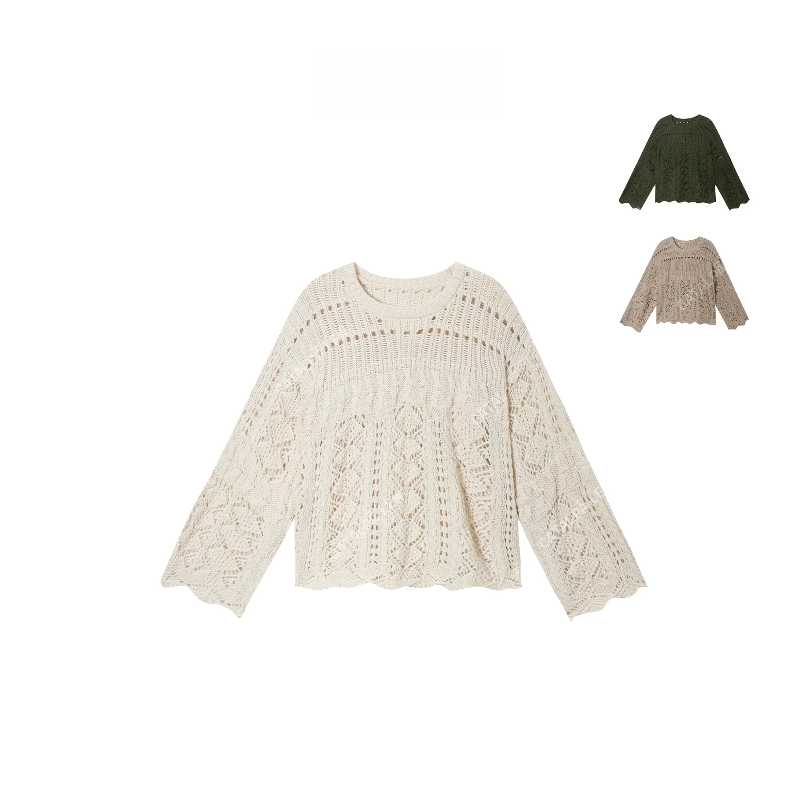 

Alpa Lew вязаный шерстяной свитер с большими распашными краями, женский свободный крой, зимняя мода, эксклюзивный онлайн-свитер