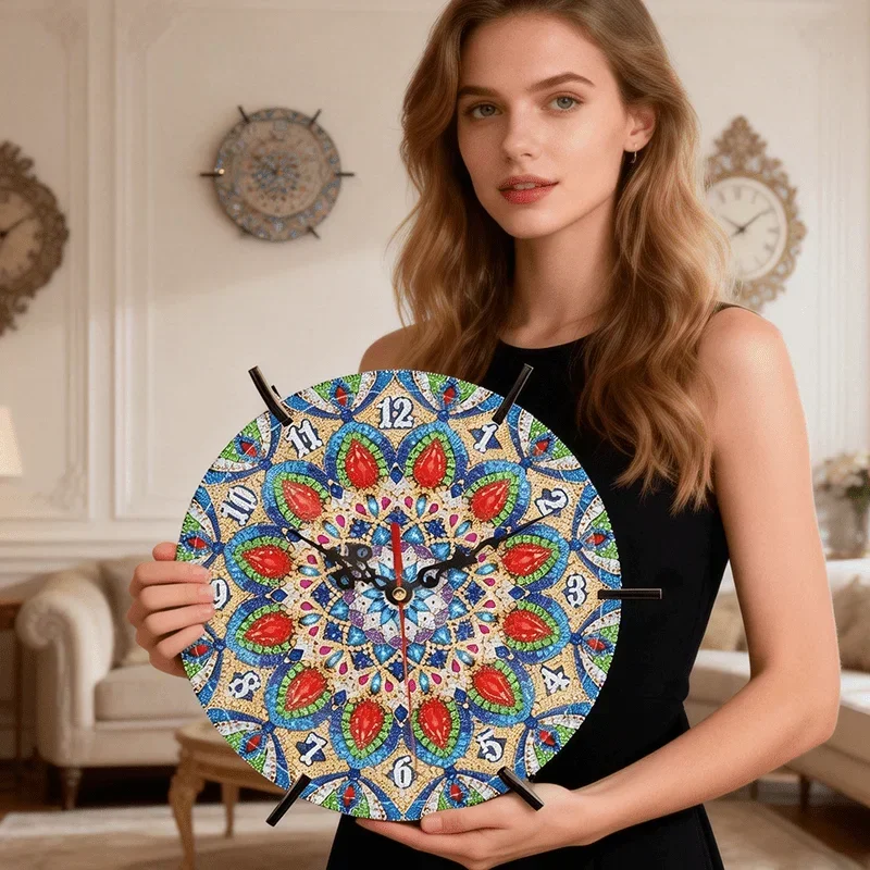 round desk table clock New style Gifts Diamond Painting Kits Drill DIY Crystal Rhinestone Mosaic Art Craft Home Decor Supplies