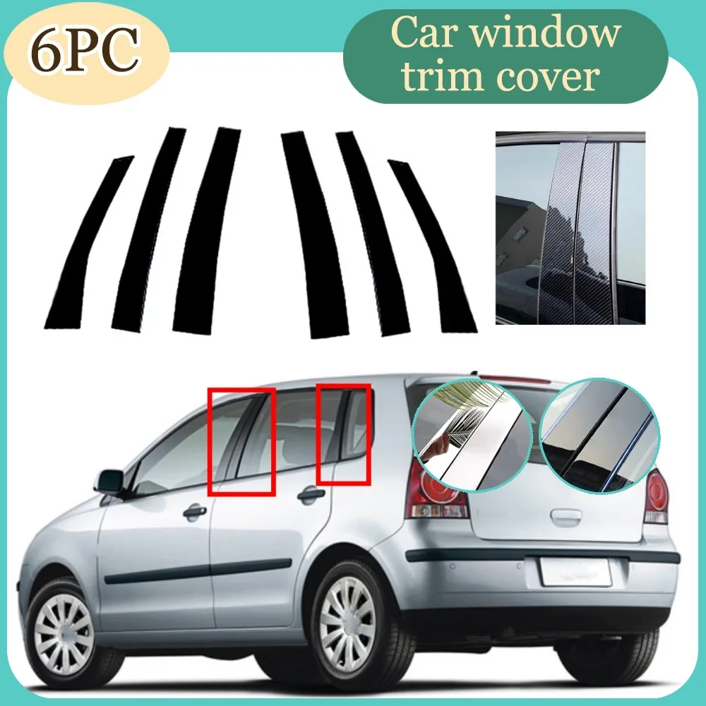 

Gloss Black Pillar Posts Silver Fit For Volkswagen Polo Mk4 (9N)5-Door Hatchback 2002-2010 DoorWindow Decor Cover Sticker