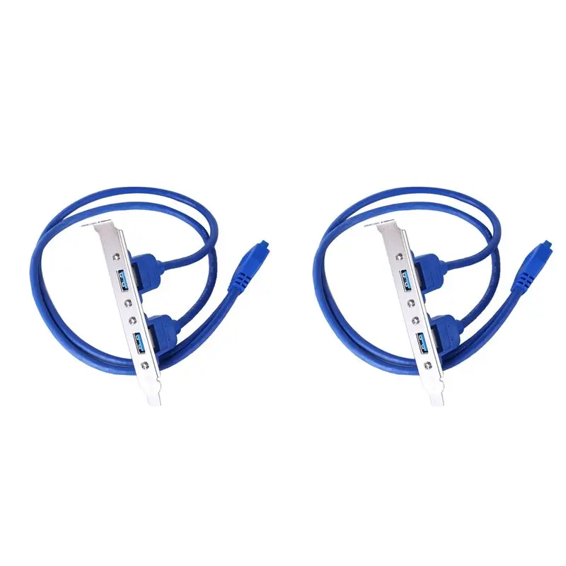 Efficient 2X 20 Pin To Dual USB3.0 Baffle Extension Cable High Speed USB 3.0 Back Panel Expansion Bracket 2 Port Motherboard Cab