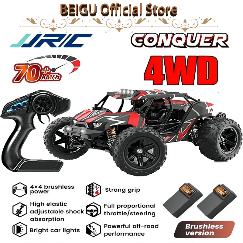 

JJRC Coche Todoterreno Teledirigido 4WD De 1:16, 70 KM/H, Con Luces Led, 2.4GHz RC Coche, Motor Sin Escobillas Alta Velocidad,