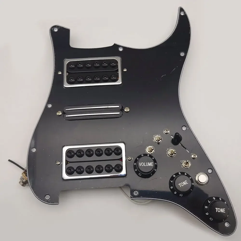 

Prewired Loaded Pickguard Black with Coil Splitting Humbucker Pickups Kill Switch for ST Electric Guitars Replacement Parts