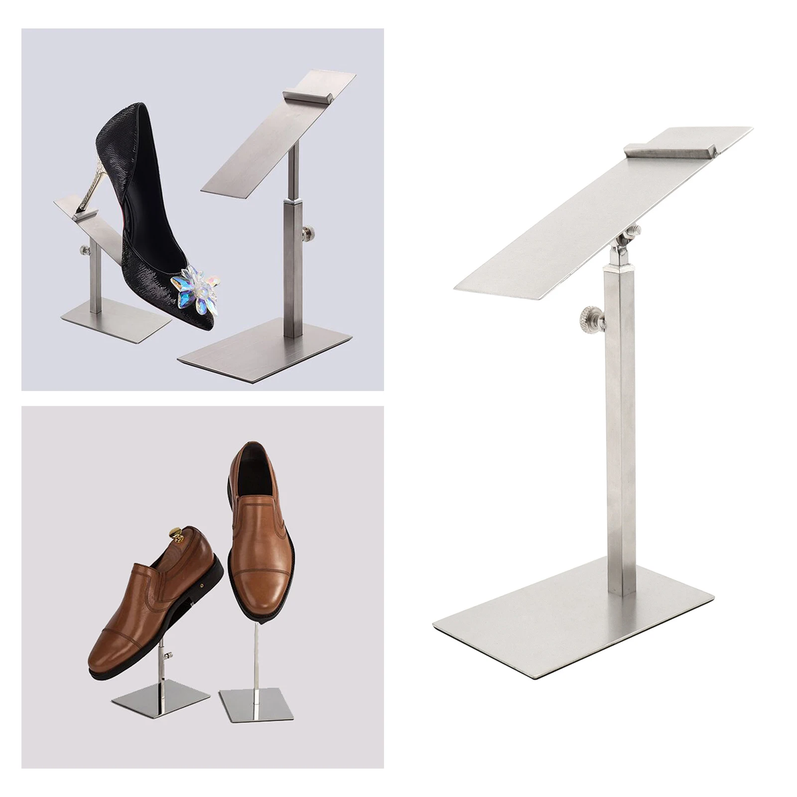 Woman Shoes Display Stand Anti Slip Durable Men Leather Shoe Shelf for Desktop Shop Shoes Display Stand Shoe Riser Adjustable He