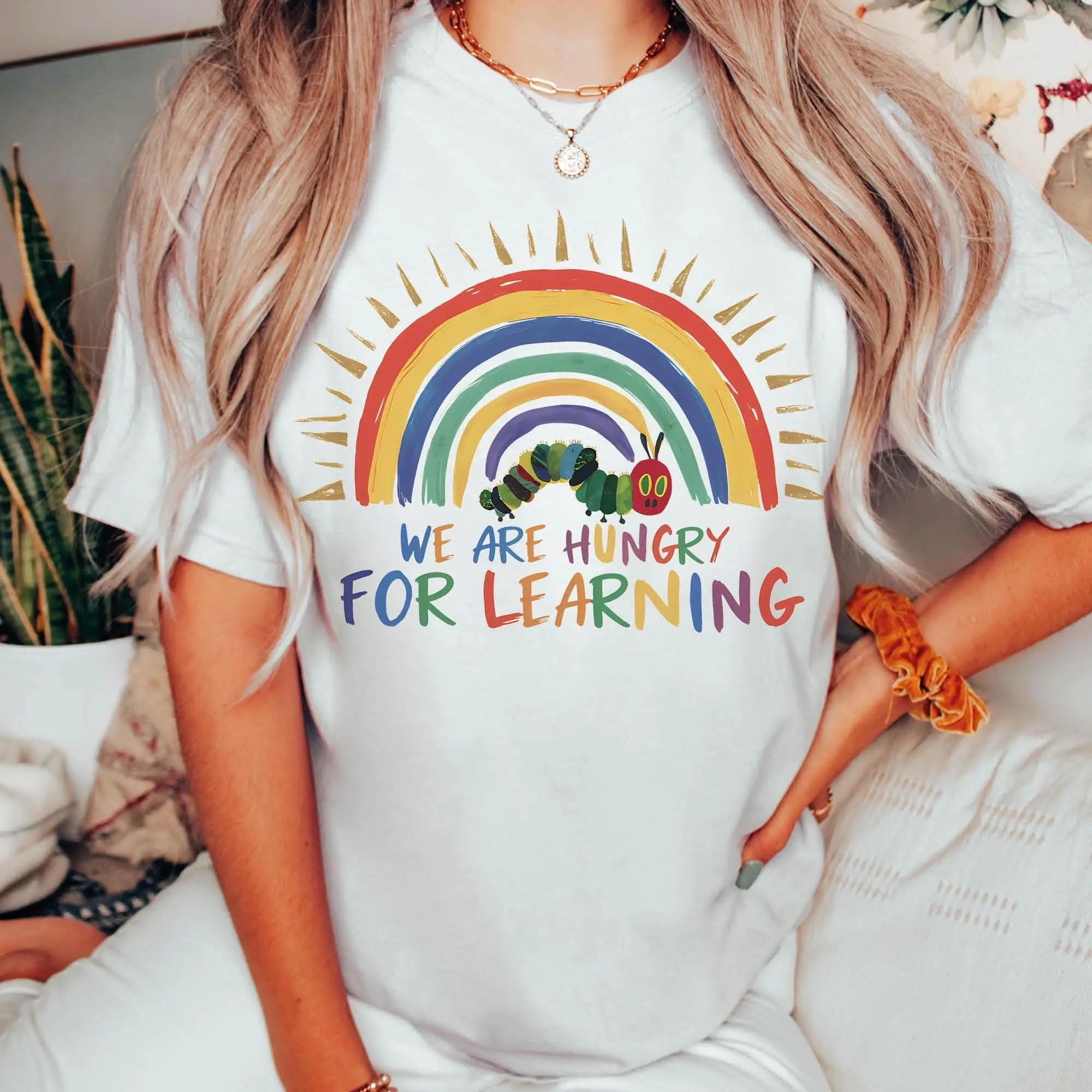 Футболка We Are Hungry For Learning, комфортные цвета «Снова в школу», первый день учителя, студент