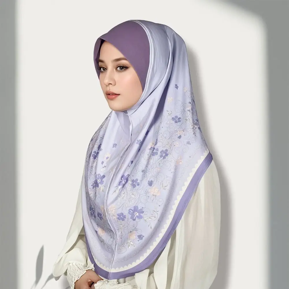 

Дышащий длинный цветочный тюрбан из хлопка для Ид аль-Фитр, в различных цветах, с принтом, арабский женский головной платок, эластичный универсальный хиджаб, головной убор