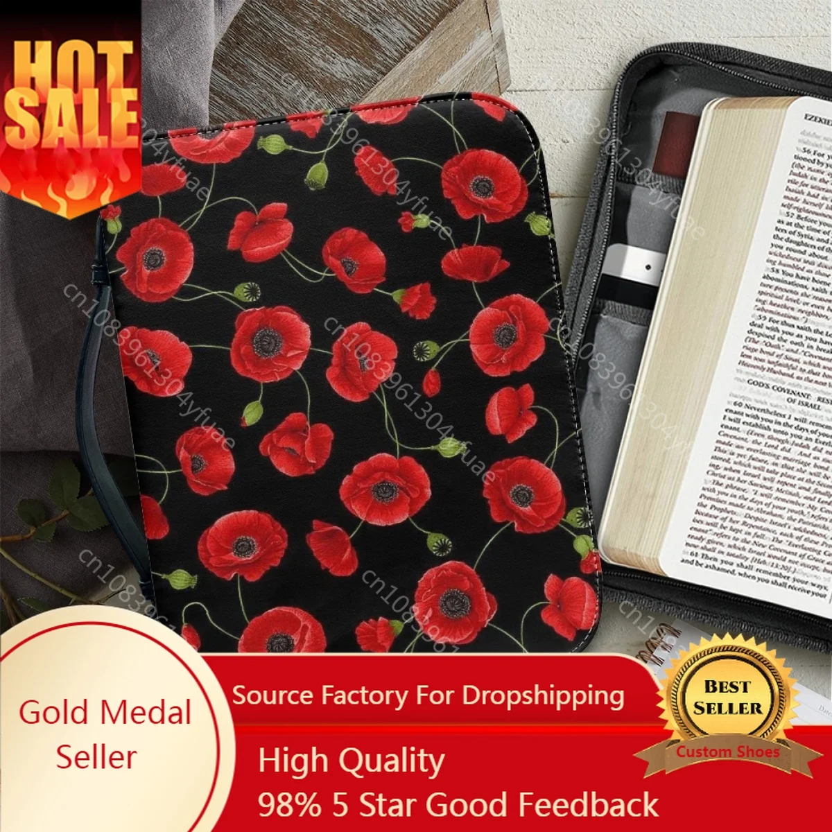 

Leather Bible Cover Case for Women Art Flower Print Christianity Church Bible Bag Practical Bible Study Book Holy Storage Boxes