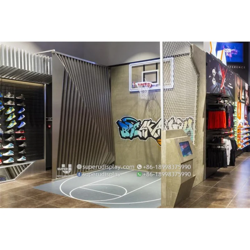 Imagem -05 - Personalizado Moda Esporte Sapatos Display Wall Shelf Shopfittings Móveis Elegante Sports Retail Store Tai