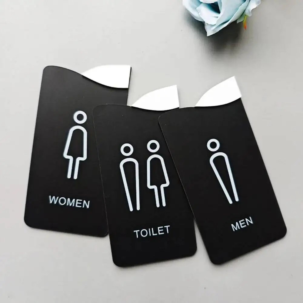 1 Stück ​ WC-Anzeigeschilder für öffentliche Toiletten für Herren und Damen im Hotel-/Büro-/Mall-Schwarz-Weiß-Stil – Detail 6