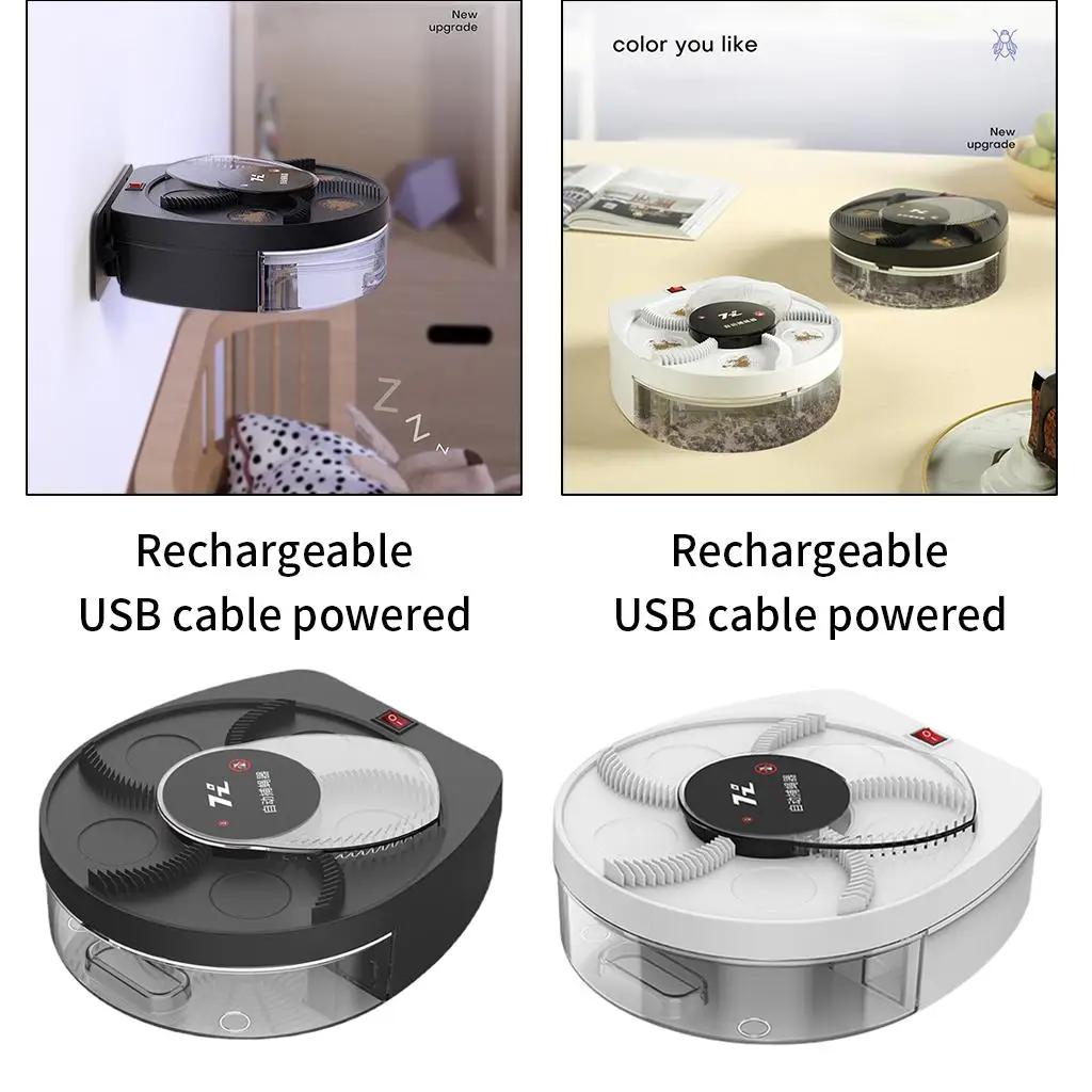 مصيدة حشرات صاعق الذباب الكهربائية الدوارة الأوتوماتيكية