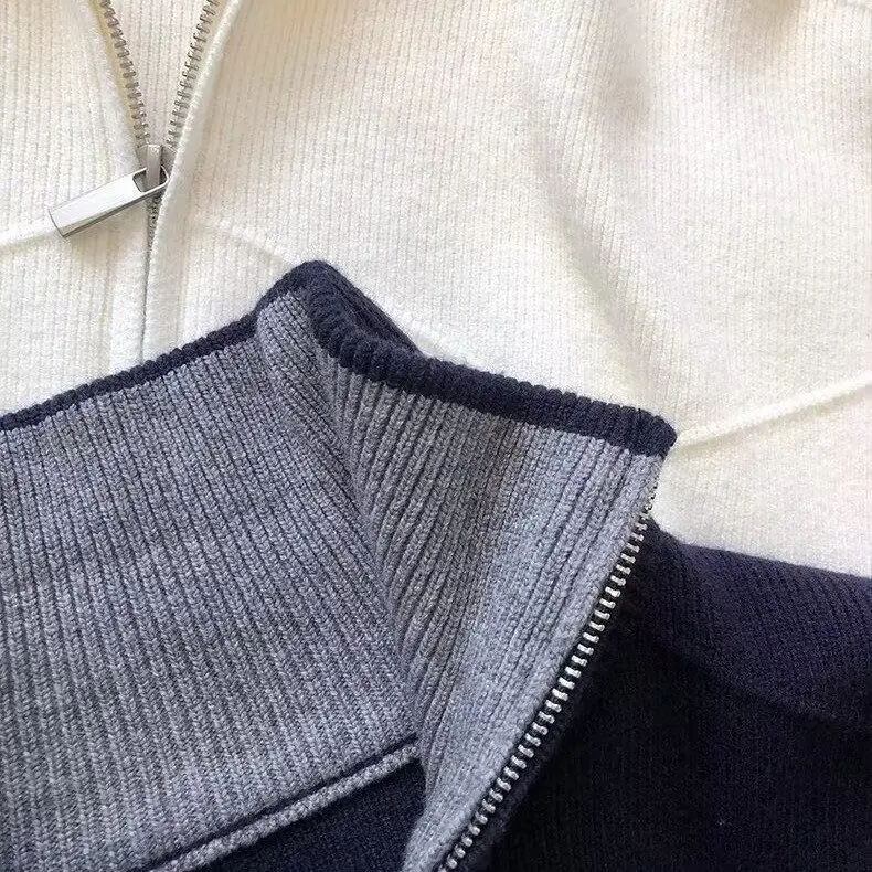 

Мужской вязаный свитер, повседневный длинный свек, отложной воротник, основа irt, модный размер, осенне-зимний цвет, свободный крой...