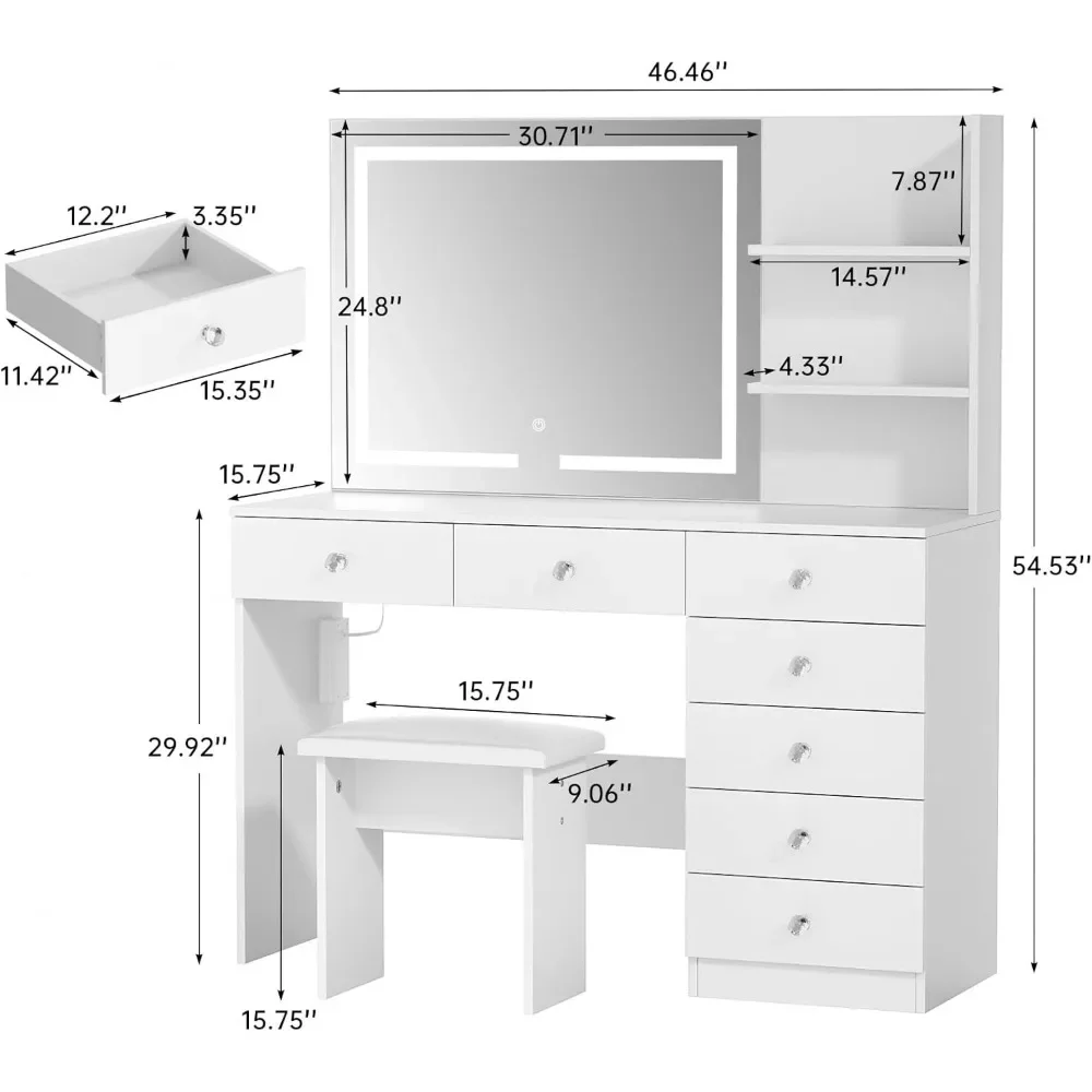 Vanity with Lighted Mirror - 47