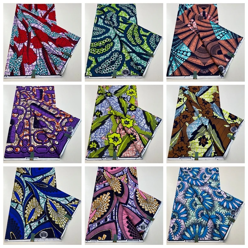 2024 Guaranteed Veritable Original African Wax  Print Fabric Real Nigerian 100% Cotton  Ankara Wax Fabric Soft Pagne Spuer Batik