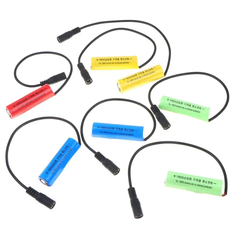 U13B Lightweight 18650 Dummy Cell Battery Setup Shell 5.5x2.1mm/5.5x2.5mm Adapter Tube 0V For Connection Small Appliances