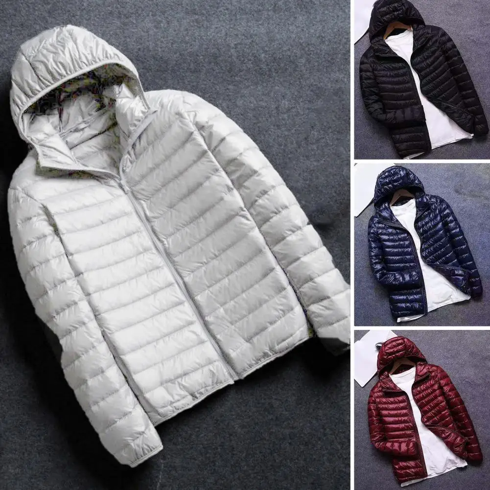 Trend ige Herren mantel passen alle Baumwolle gepolsterte männliche Reiß verschluss taschen Jacke