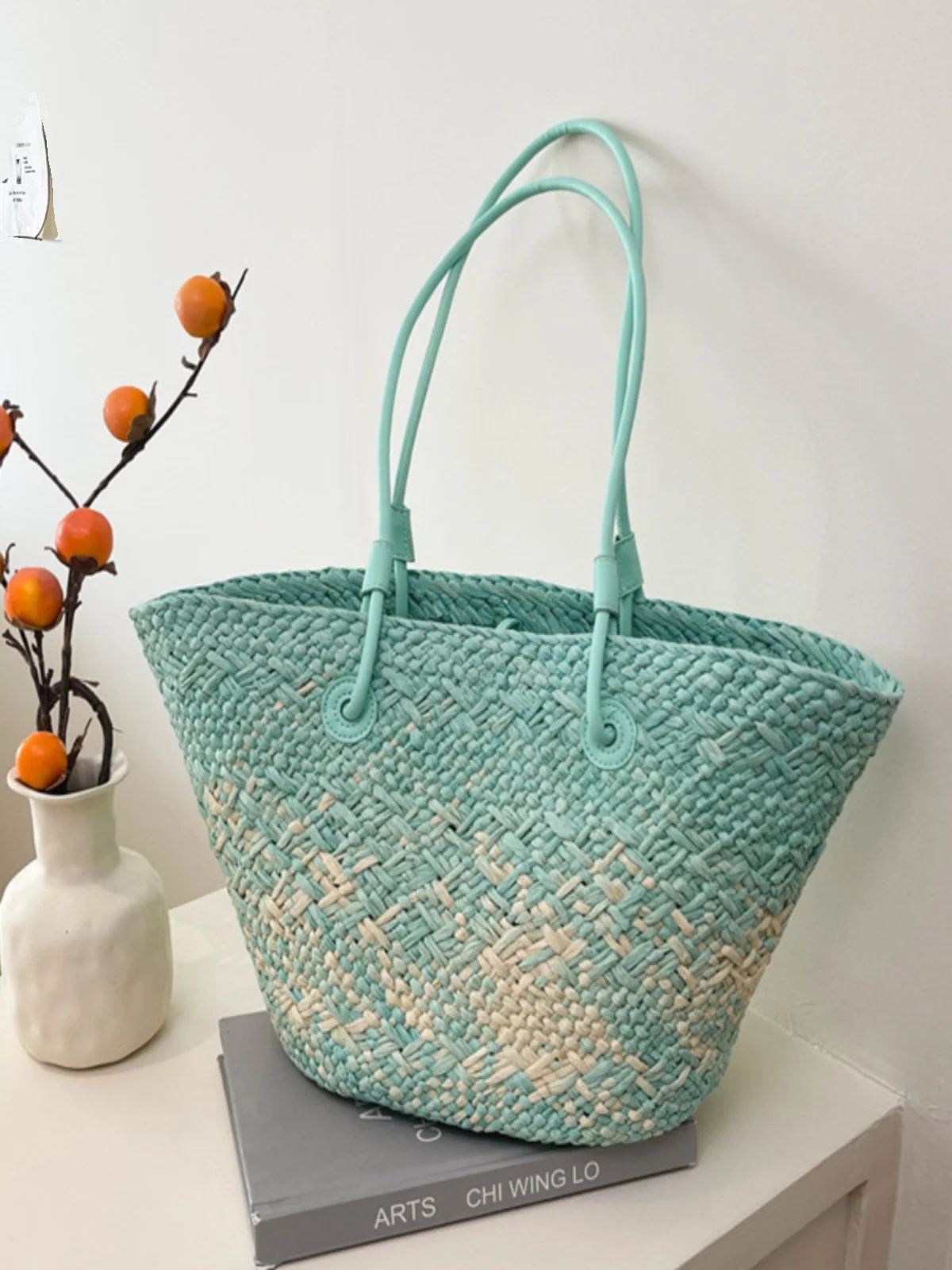 

2025 Summer New adient Large Capaci St Woven Bag Faionable Beach Vaion Sle Single oulder Women's Bag