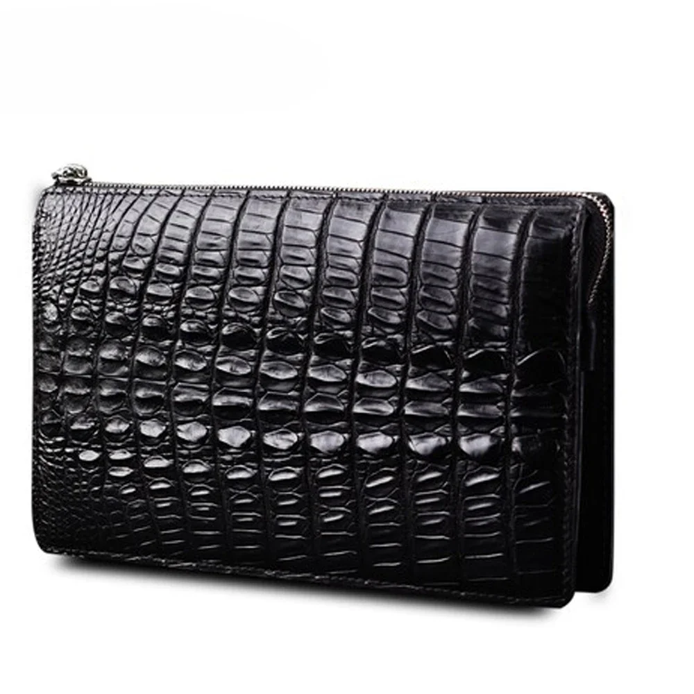 KEXIMA Crocodile leather clutch Man leather clutch Business bag wallet Large capacity crocodile clutch bag men Crocodile wallet