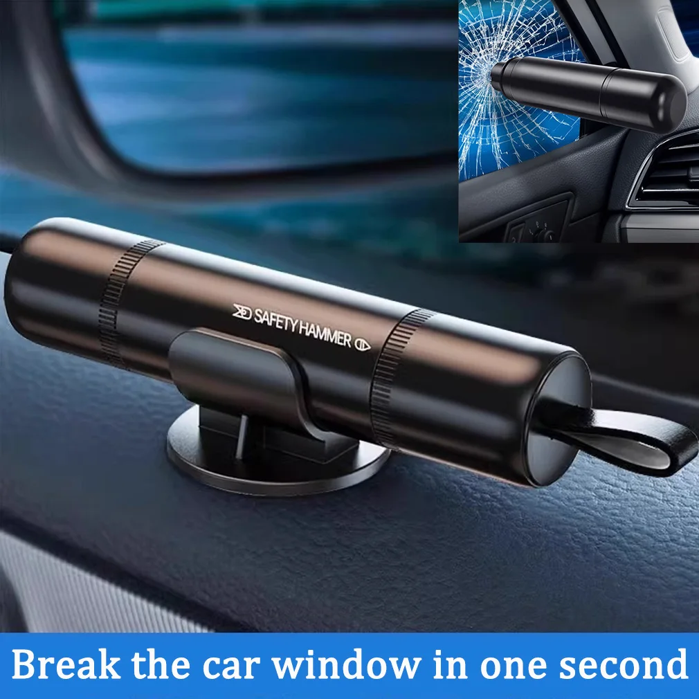 

2 In 1 Car Safety Hammer Car Window Breaker Emergency Glass Breaker Cut Seat Belt Tungsten Steel Rescue Tool Auto Accessories