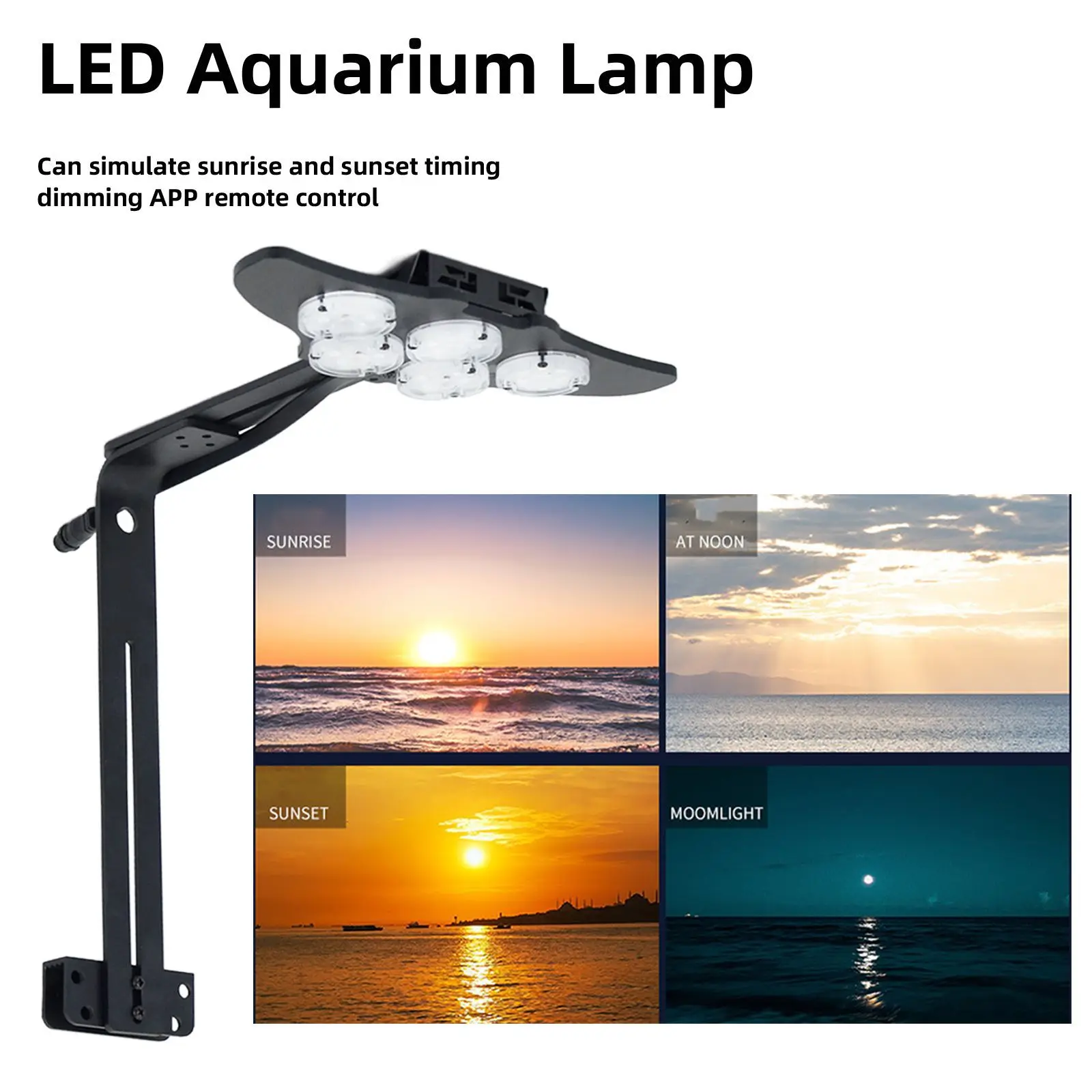 LED البحرية حوض السمك المرجان حوض السمك تربية الأحياء المائية أضواء البحرية خزان الطحالب أضواء شروق الشمس وغروب الشمس واي فاي يعتم APP التحكم #2