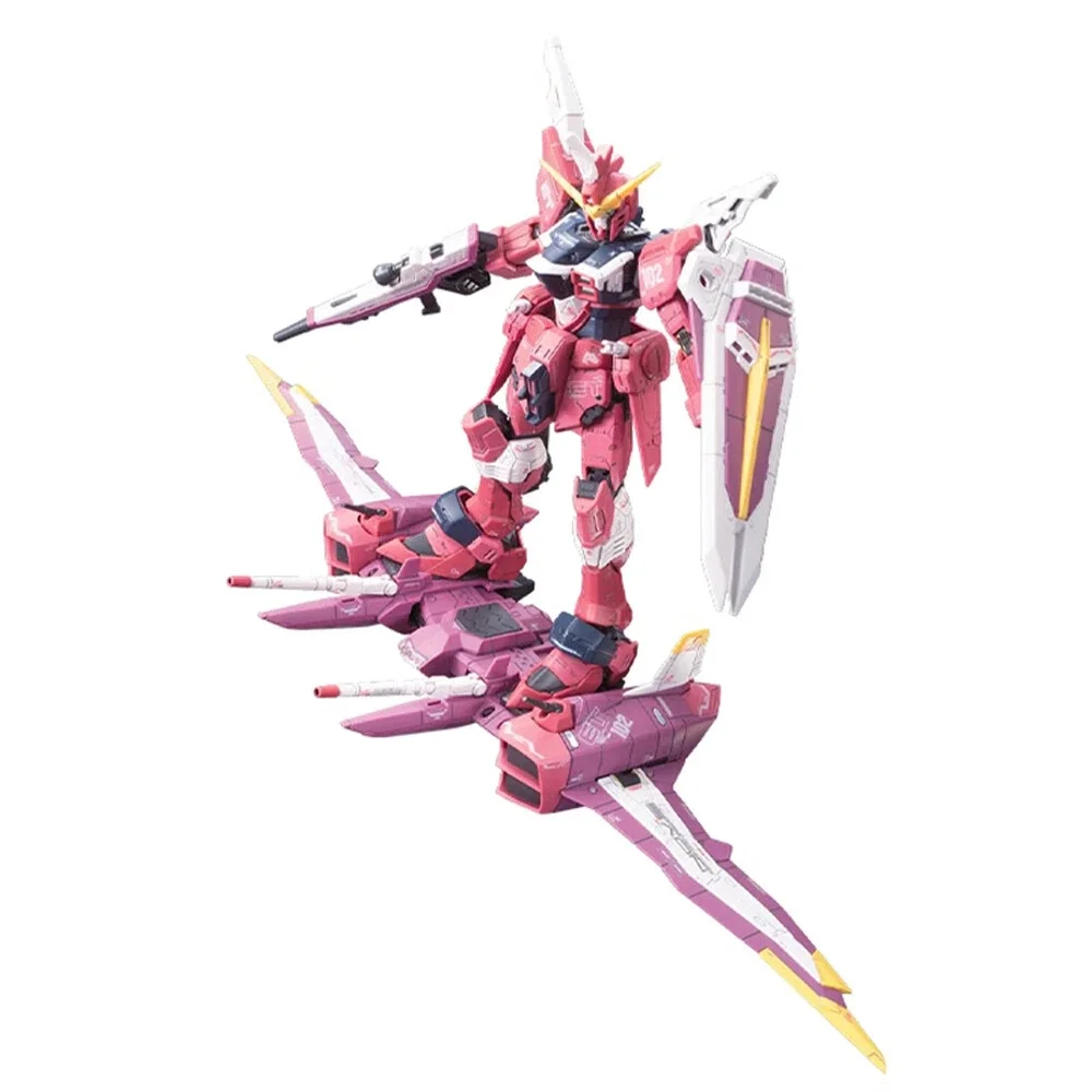 Bandai genuino Gundam Anime modelo RG 1/144 justicia Gundam ZGMF-X09A Mech montaje modelo figuras de acción rompecabezas niños juguete para regalo