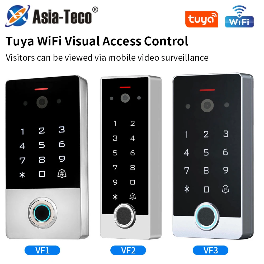 Tuya WiFi Video Intercom Access Control System Fingerprint Keypad For Villa Apartment Outdoor Metal Case No Need Monitor