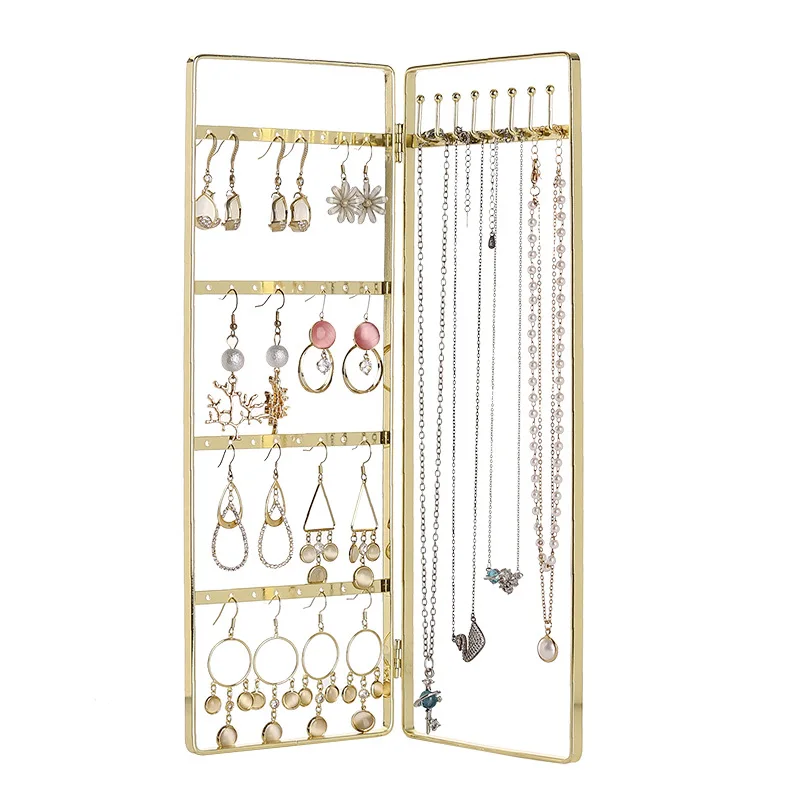 Newly 2/3Doors S/M/L Metal Gold Earrings Ring Necklace Watch Jewelry Shelf Jewelry Stand Counter Pendant Jewelry Display Stand