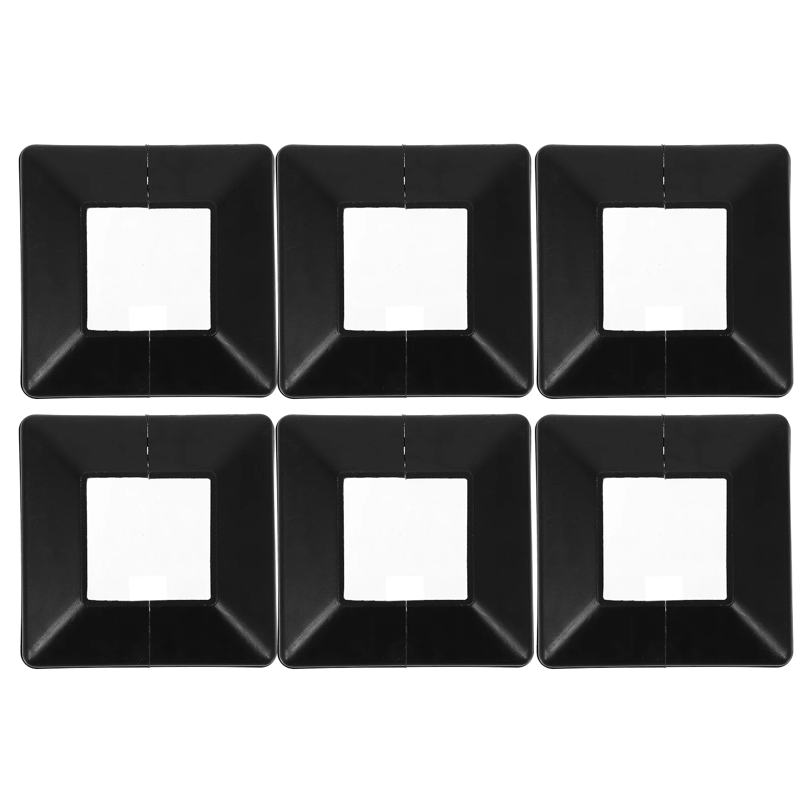 

6 Pcs Black Fence Post Covers Decorative Railing Skirts PVC H rail Base Protectors Split Post Base Hidden Deck Parts