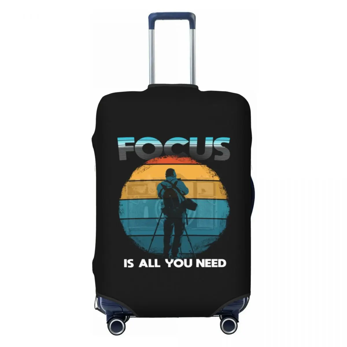 

Focus Is You Need Photographer Luggage Cover Protector Cute Retro Photography Travel Suitcase Protective Cover for 18-32 Inch
