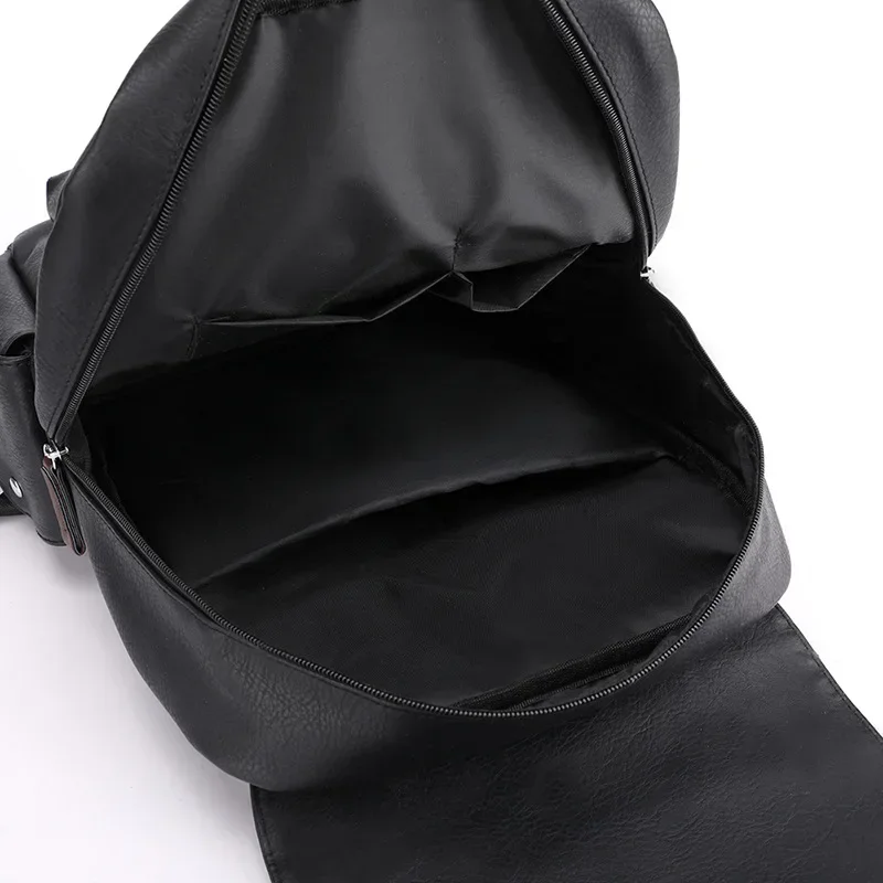 New High Quality 20-35 Litre PU Backpack for Men and Women Waterproof Student Bag14-inch Laptop Bag School Bag