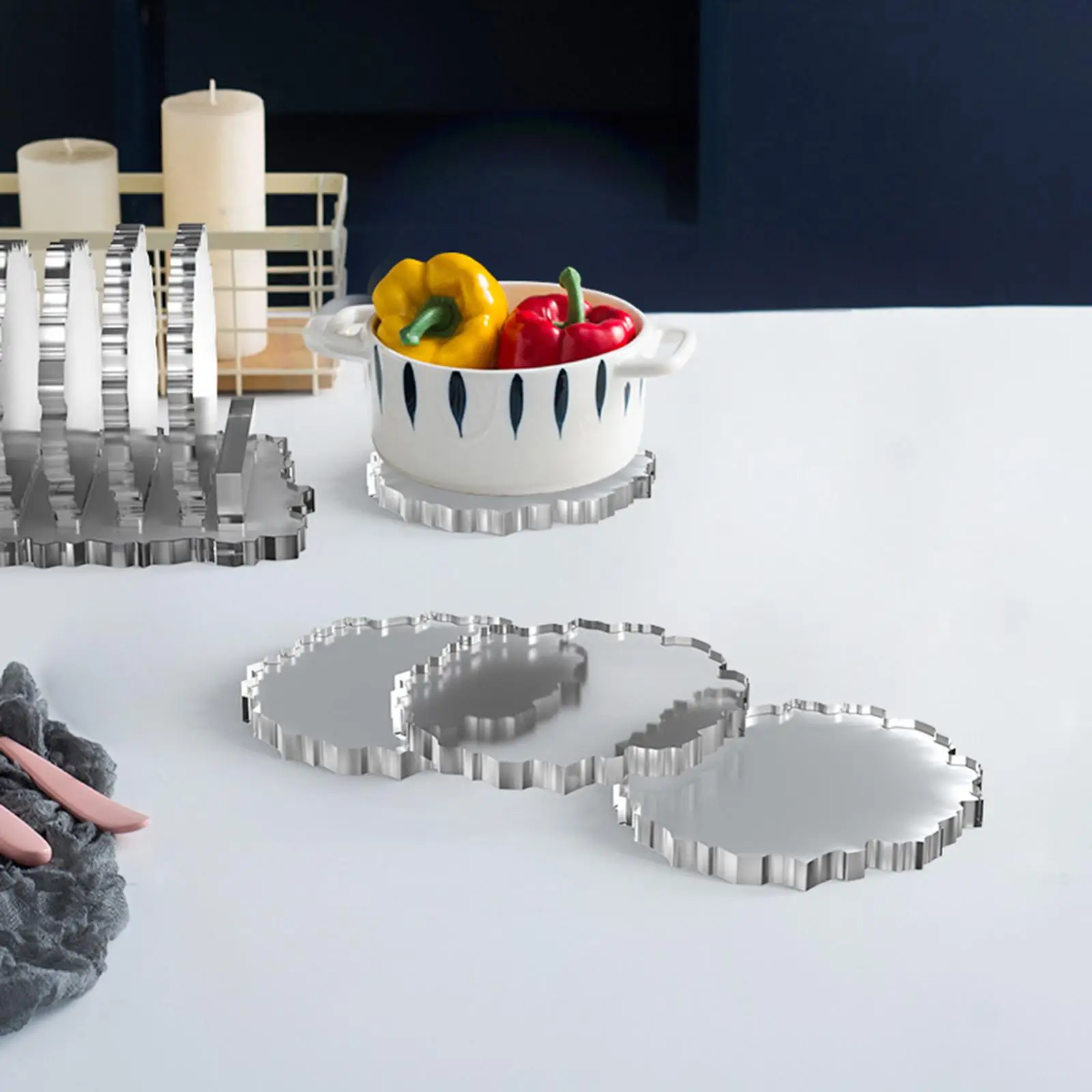 2X Epoxy Resin Coaster Casting Mold DIY Crafts 8.6x7.6x0.4inch Durable Material