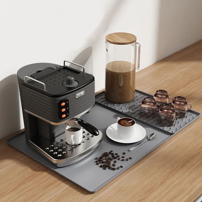 

Coffee Mat Tables Silicone Kitchen Mat Non-slip Coffee Machines Bar Mat For Drying Dishes Home Cafe Cup Drying Table Pad
