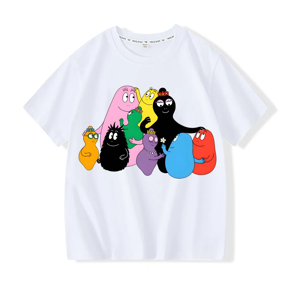 

Barbapapa Comic Cartoon Cotton T-shirt Manga Cartoon Print Children Tee-shirt Kids PureCotton Camisetas New Pattern Clothes Tops