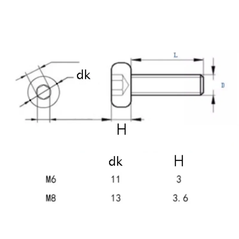 Carbon Steel Color Zinc Plated Hex Socket Pan Head Machine Screws M6 M8 Rustproof Bolts for DIY Furniture Industrial Fasteners