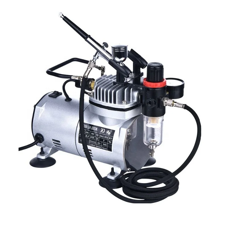 Airbrush China Portable Powerful Rechargeable Mini Compressor Airbrush Kit Moisture Trap Auto-stop Eco-Friendly Nail Art Paint