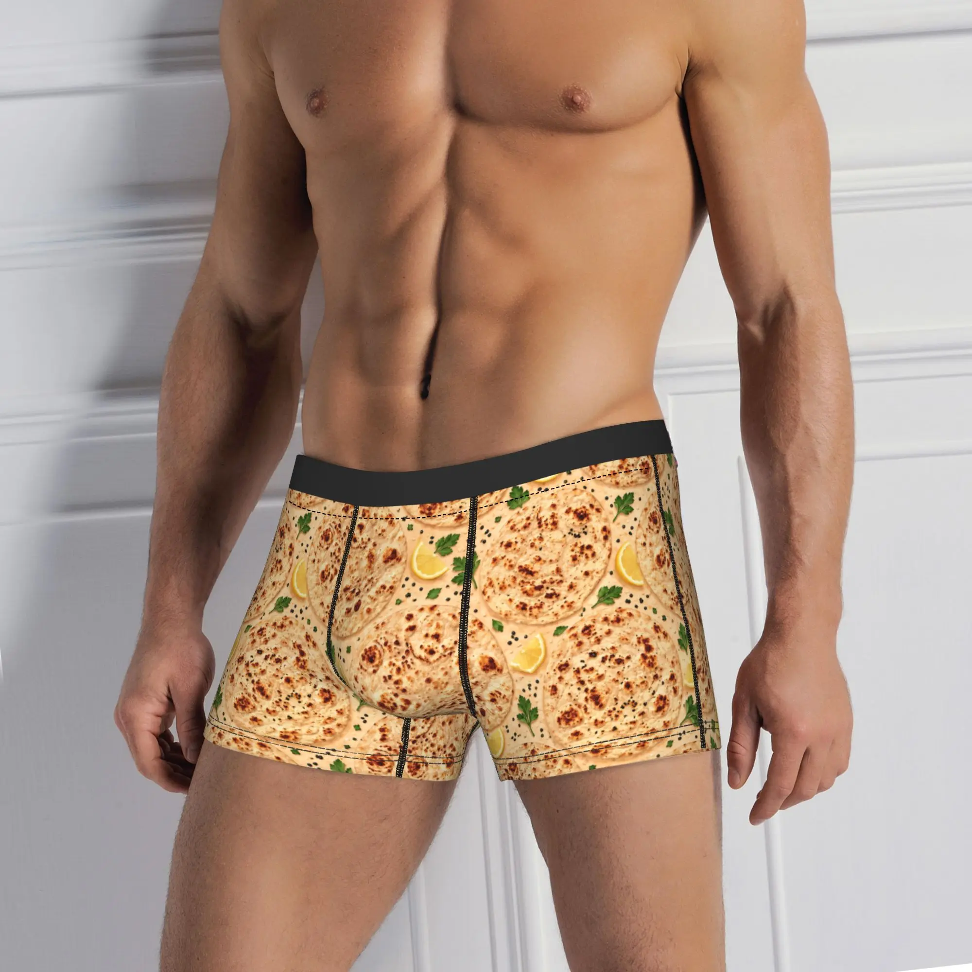 Lemon Pizza Accent Shorts Briefs Underwear Hot Sale Men Classic Boxer Shorts Print Large Size Panties