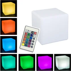 USB/Battery powered LED Square Night Lights IP68 Waterproof RGB Cosmic Cube Lights with Remote Control Mood Lamp