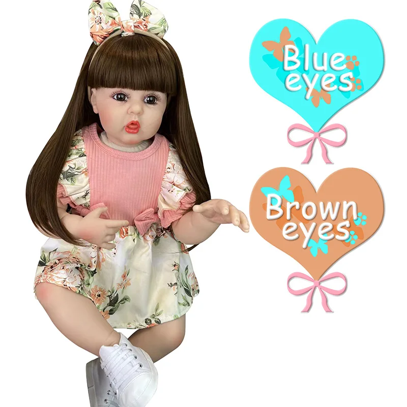 24 Inch Reborn Dolls 60 cm Cloth Body Pretty Girl Baby Doll For Sale Ethnic Doll Kid Birthday Xmas Gifts