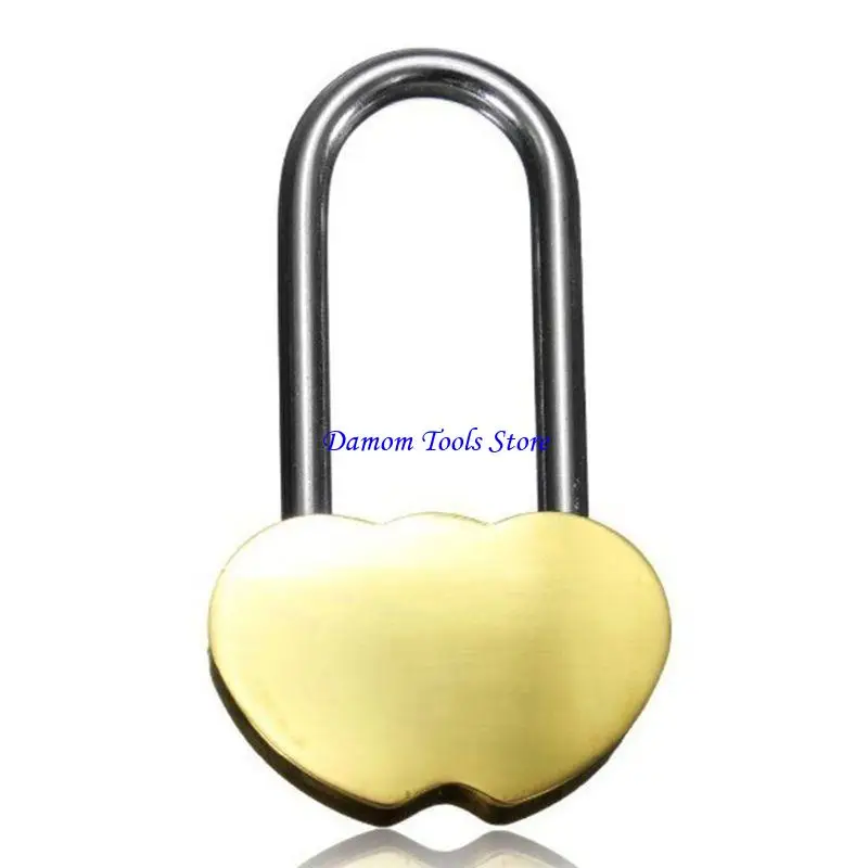 57BE Padlock Engraved Double Heart Love Lock Valentines Anniversary Day Gifts Couple Christmas Gift