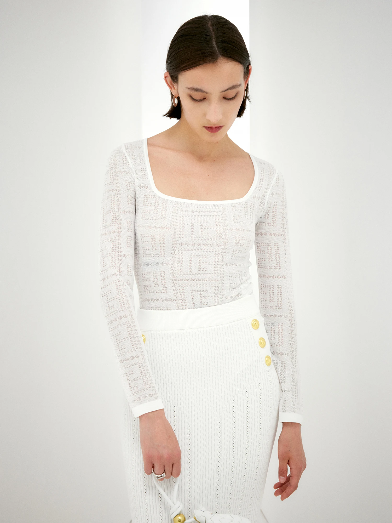 Zia Zhang الدانتيل الإحساس Bomann انظر صعبة U-ne Ba نمط قطعة واحدة دعوى لون نقي تخفيف ملابس داخلية بسيطة نموذج جديد