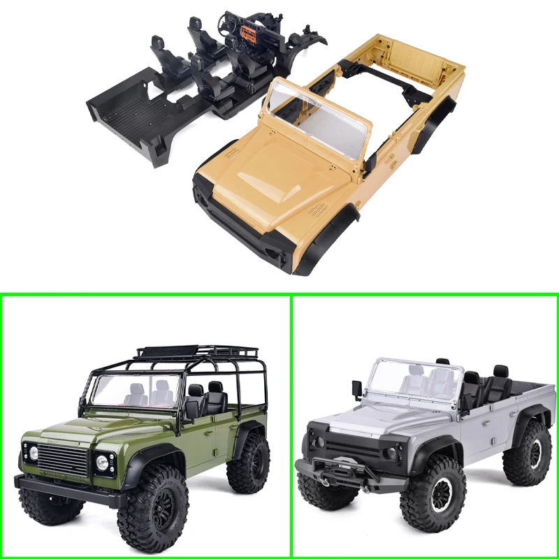 Simulation Metal 313/324mm Wheelbase Body Shell and Seat Interior for 1/10 RC Crawler Car Traxxas TRX4 Defender RD110 Diy Parts