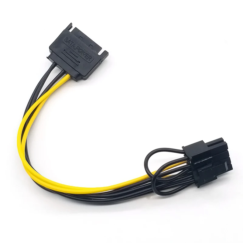 

20cm High Speed 15 Pin SATA Male To 8 Pin(6+2) PCI-E Power Supply Cable SATA Cable 15-pin To 8 Pin Cable